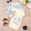 Girls Cartoon 2 Piece Outfits, Long Sleeve Crop Top + Spaghetti Strap Bodycon Dress, Christmas Red Base Print Party Dress Set