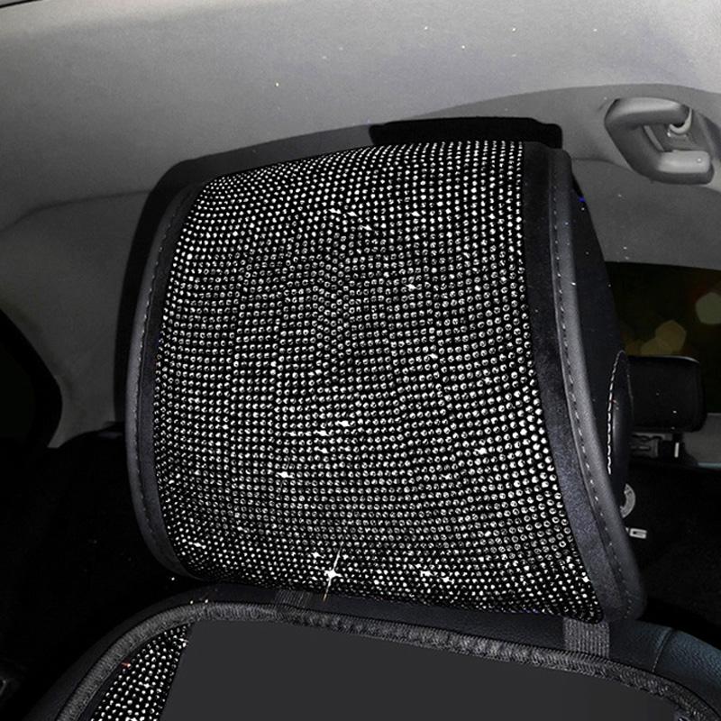 1 шт. блестящие чехлы для автомобильных сидений, универсальные подкладки для головы автомобиля, алмазные стразы, автоинтерьерные подголовники для сидений, аксессуары для женщин