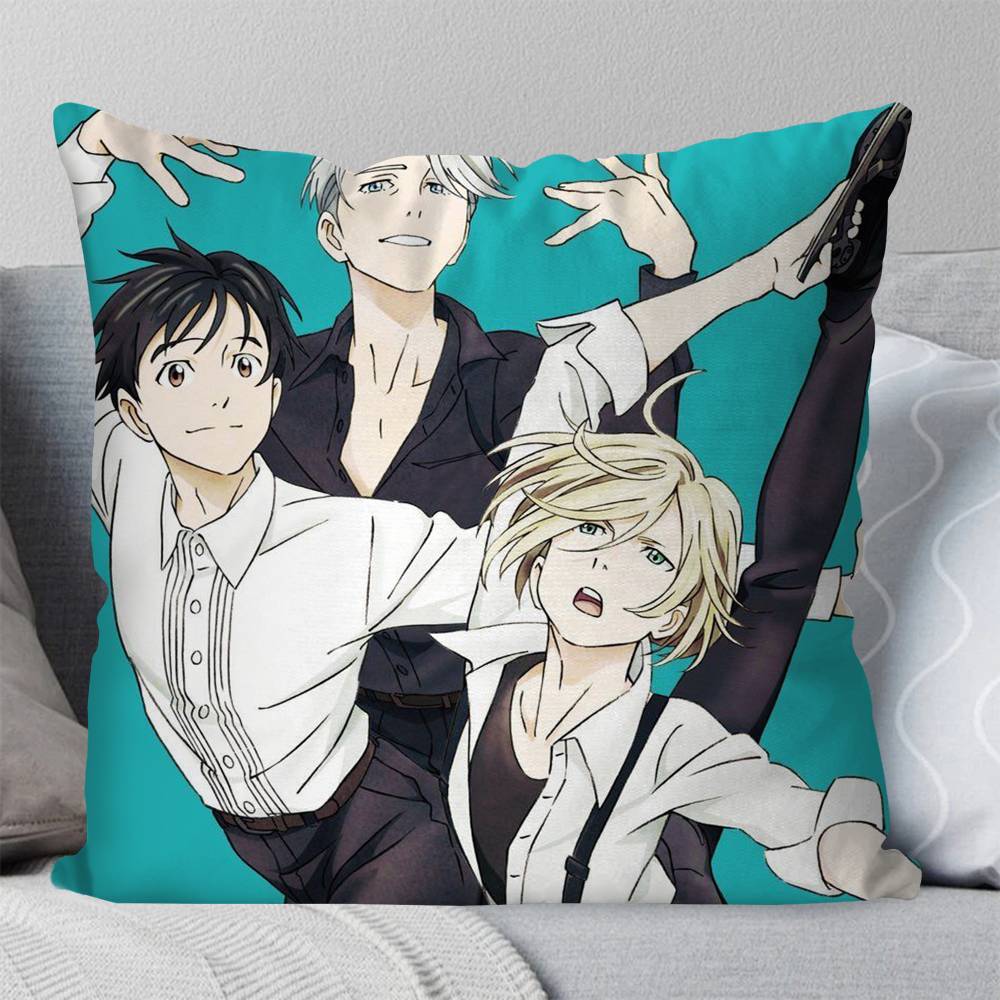 Anime YYURi On ICE Pillow Case Fashion Square Pillowcase Bedroom Sofa Room Ins Decoration Leisure