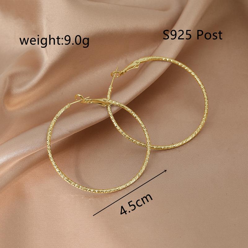 Геометрические металлические серьги-кольца для женщин, ювелирные изделия, подарочные серьги с резными насечками, круглые серьги, модные, преувеличенные, выразительные серьги