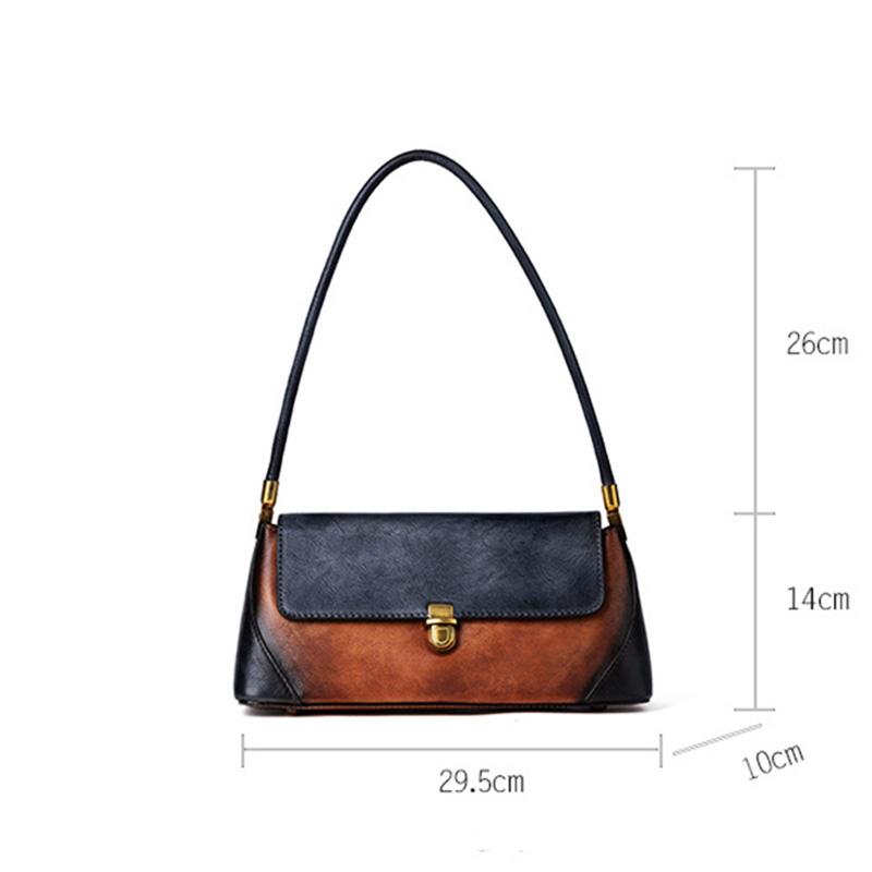 Ретро сумка-багет, повседневная женская сумка-тоут, модная изысканная сумка из натуральной кожи для женщин, сумка подмышками