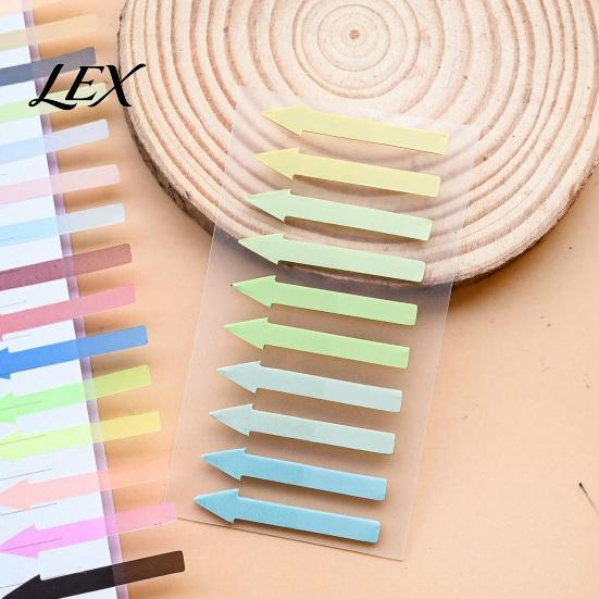 Adhesive Page Markers Arrow Index Tab Stickers, Translucent PET Markers, Color Coded Stickers Colorful Sticky Flags for Organizing Book And