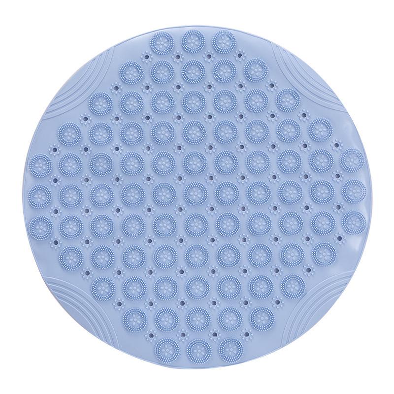 Elderly Anti-Slip Waterproof Shower Mat with Suction Cups & Foot Scrubber
