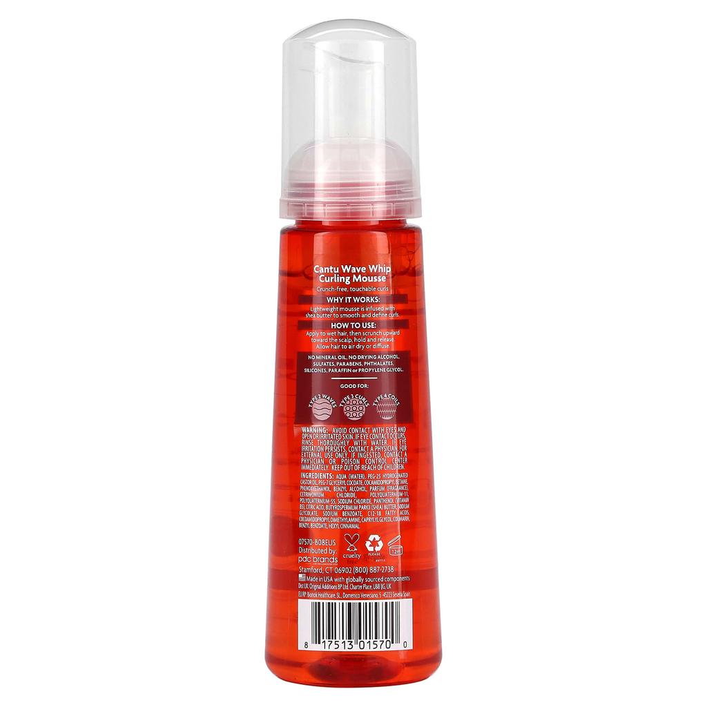 Cantu Масло ши, мусс для завивки волос Wave Whip, 8,4 жидких унций (248 мл)