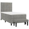 3137809 vidaXL Lit à sommier tapissier et matelas Gris clair 80x200 cm Velours