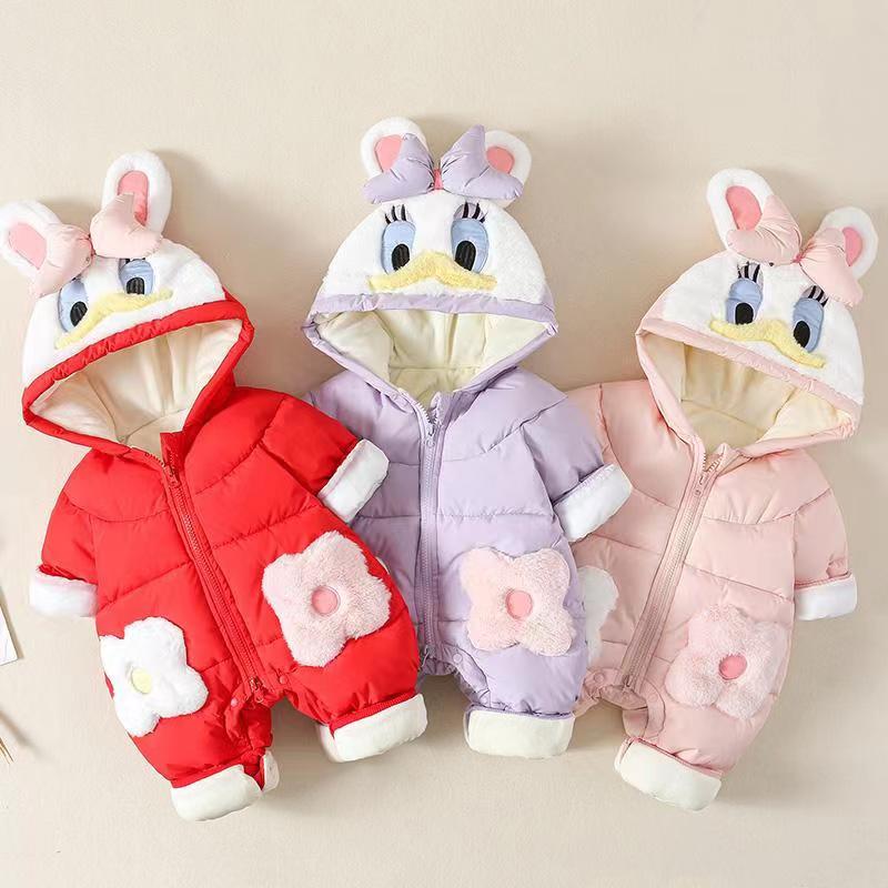 Детский пуховый хлопковый комбинезон зимняя одежда утолщенный теплый для девочки