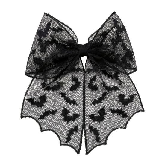 Женская заколка для волос с сильным захватом, нескользящая конструкция, панк-стиль, узор летучих мышей и паутины, шпилька для волос, аксессуары для волос на Хэллоуин