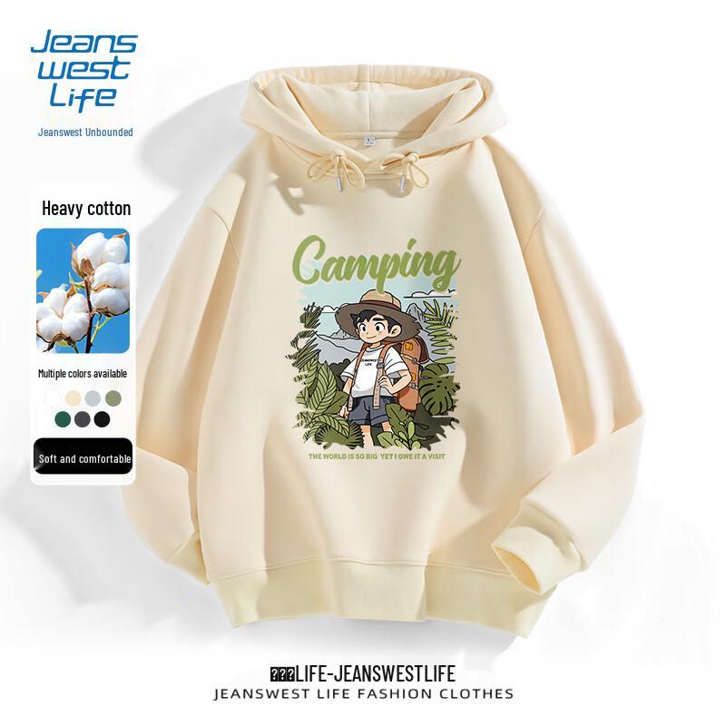 Мужская американская толстовка с капюшоном Jeanswest, тяжелый вес