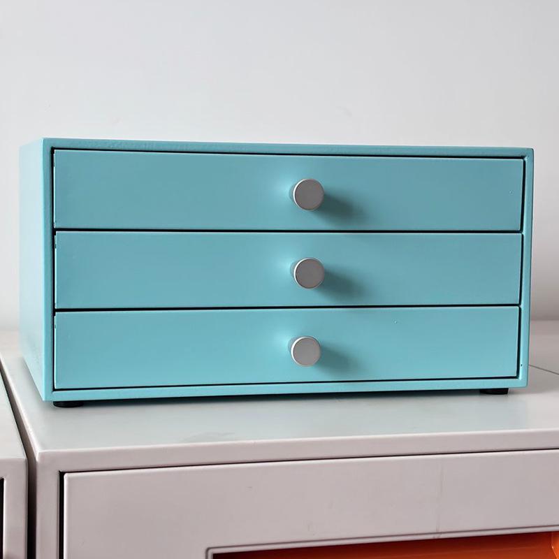Wrought Iron Multi-layer Desktop Storage Box with Drawers for Keys, Combs, and Cosmetics