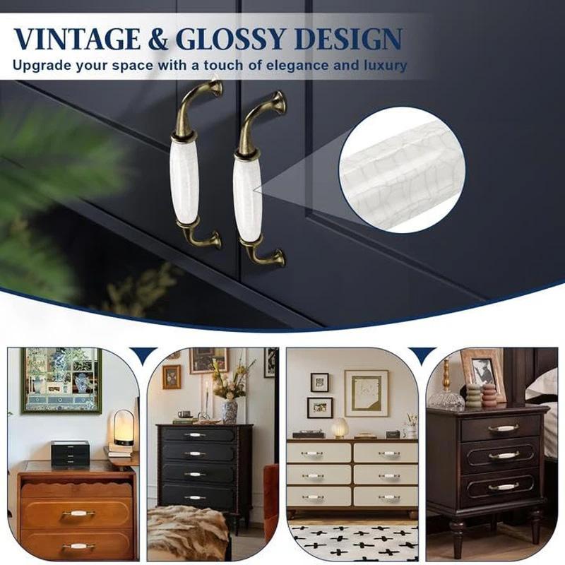 1 шт. Ручки для дверей шкафа, мебельная фурнитура, дизайн с трещинами, антикварная ручка для ящика шкафа, французский стиль, керамика