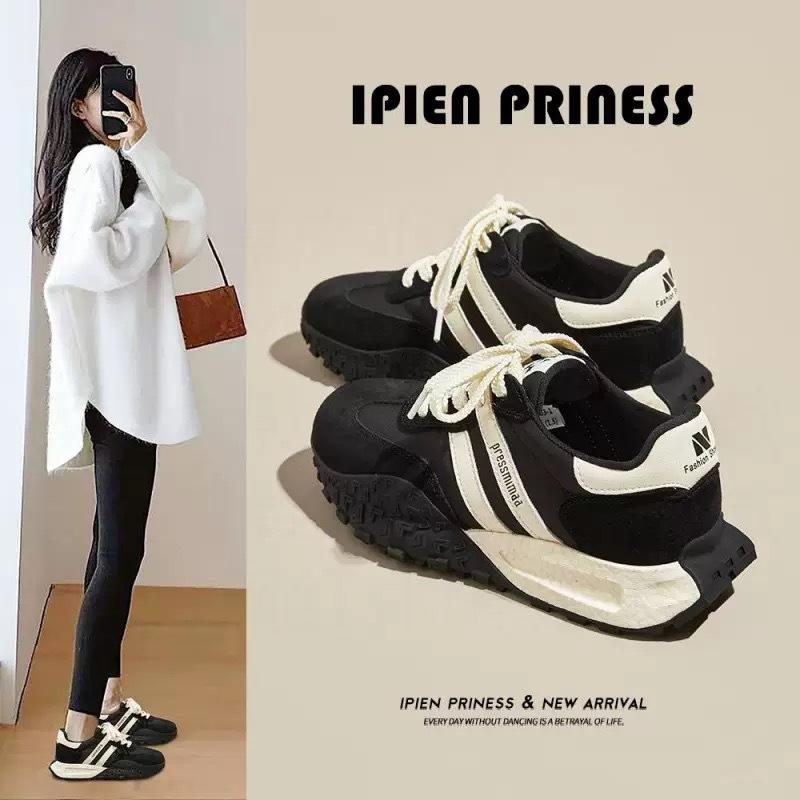 Europäische Dad-Schuhe Damen Herbst neu super angesagte Moral-Trainingsschuhe dicke Sohle die Füße klein zeigend sportliche Freizeitschuhe