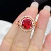 BELLA BOX Новые овальные розово-красные темпераментные женские кольца с кубическим цирконием, роскошные женские украшения для вечеринки, лучший подарок для матери, блестящие кольца