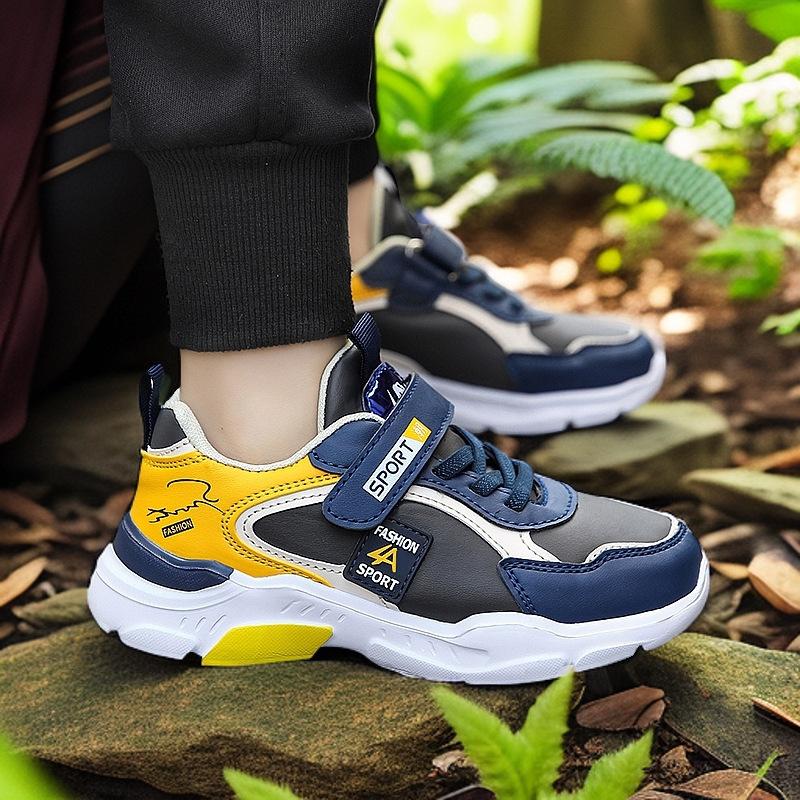 Cross-border Hot Selling Boys' Shoes 2024 Spring and Autumn New Mesh Breathable Medium and Large Boys Children's Sports Shoes