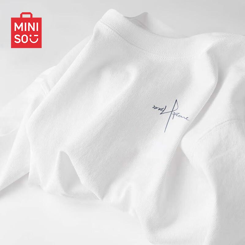 MINISO Мужская летняя свободная футболка из чистого хлопка