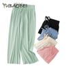 Брюки с защитой от комаров, брюки-фонарики из ледяного шелка для девочек, весенние и летние широкие брюки, повседневные тонкие детские брюки для детей среднего и старшего возраста