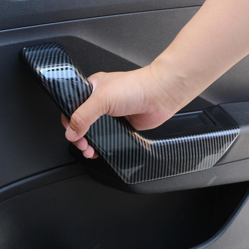 4Pcs/set Car Inner Door Armrest Handle Cover Trim Sticker for Volkswagen VW T-ROC TROC 2018-2022 Interior Decoration Accessories