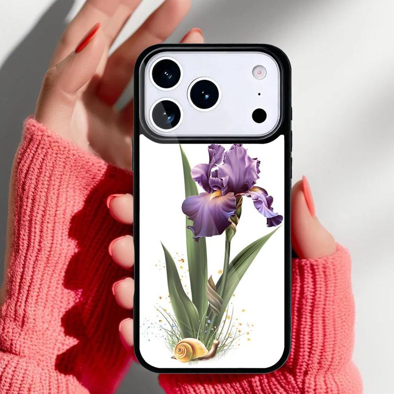 Чехол для телефона 'Голубой ирис' для iPhone 17 16 15 14 13 Pro Max Задняя крышка для 12 11 Pro Coque