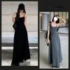 Spaghetti Strap Dresses Women Retro Sexy Slim Simple Daily Streetwear Midi Trendy Pure Summer Ladies Sleeveless