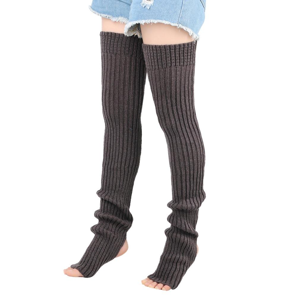 Solid Color Leg Warmers Knitted Warm Foot Cover Female Legwear Boot Socks Yoga Practice