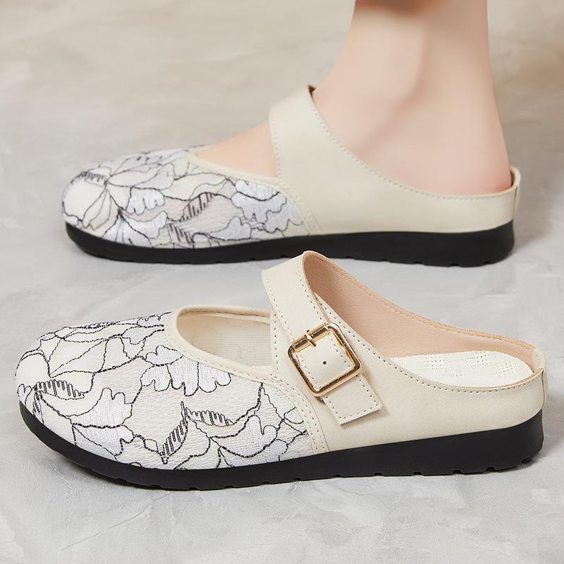 Обувь для женщин, универсальная летняя дышащая обувь, повседневные и удобные полутапочки для женщин на открытом воздухе