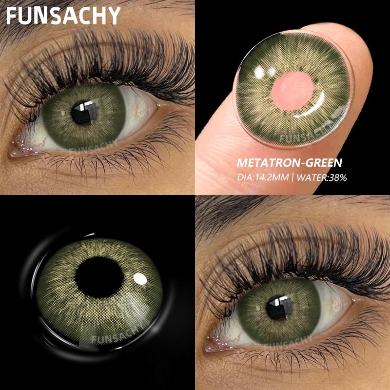 FUNSACHY 1pair Colorcon Colored Contact Lenses for Eyes Fashion Beauty Pupils Blue Lens Natural Cosmetic Makeup Lenses Yearly