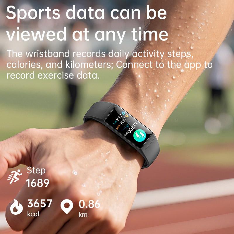 SACOSDING Sports Wristband With HD Screen Waterproof Sleep Heart Rate Monitoring  Step Counting Sports and Health Smart Wristband