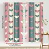 2 шт. розовые, зеленые, белые полосатые шторы в форме сердца, милый стиль, для гостиной и спальни, декоративные с карманами для кулиски