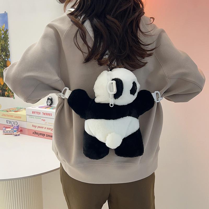 Adorable Plush Panda Children's Bag For Girls Lightweight Breathable And Versatile Design