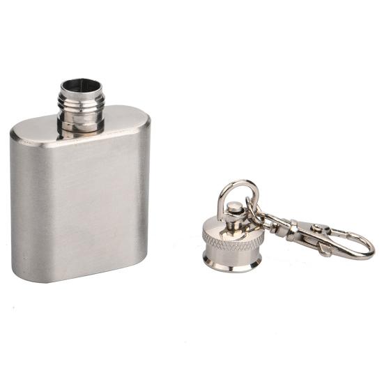 1 Oz Hip Flask Portable Good Sealing Sturdy Anti-rust with Keychains Travel Bottle Wine Flask Daily Use