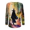 Women's Long Sleeve T-Shirt V-Neck Halloween Printed Casual Basic Tops