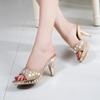 Fashion Women Sandals Rhinestone Ladies Shoes Sexy High Heels Shoes Womens Sandalias Gold Silver Female Slippers Heeled Sandals