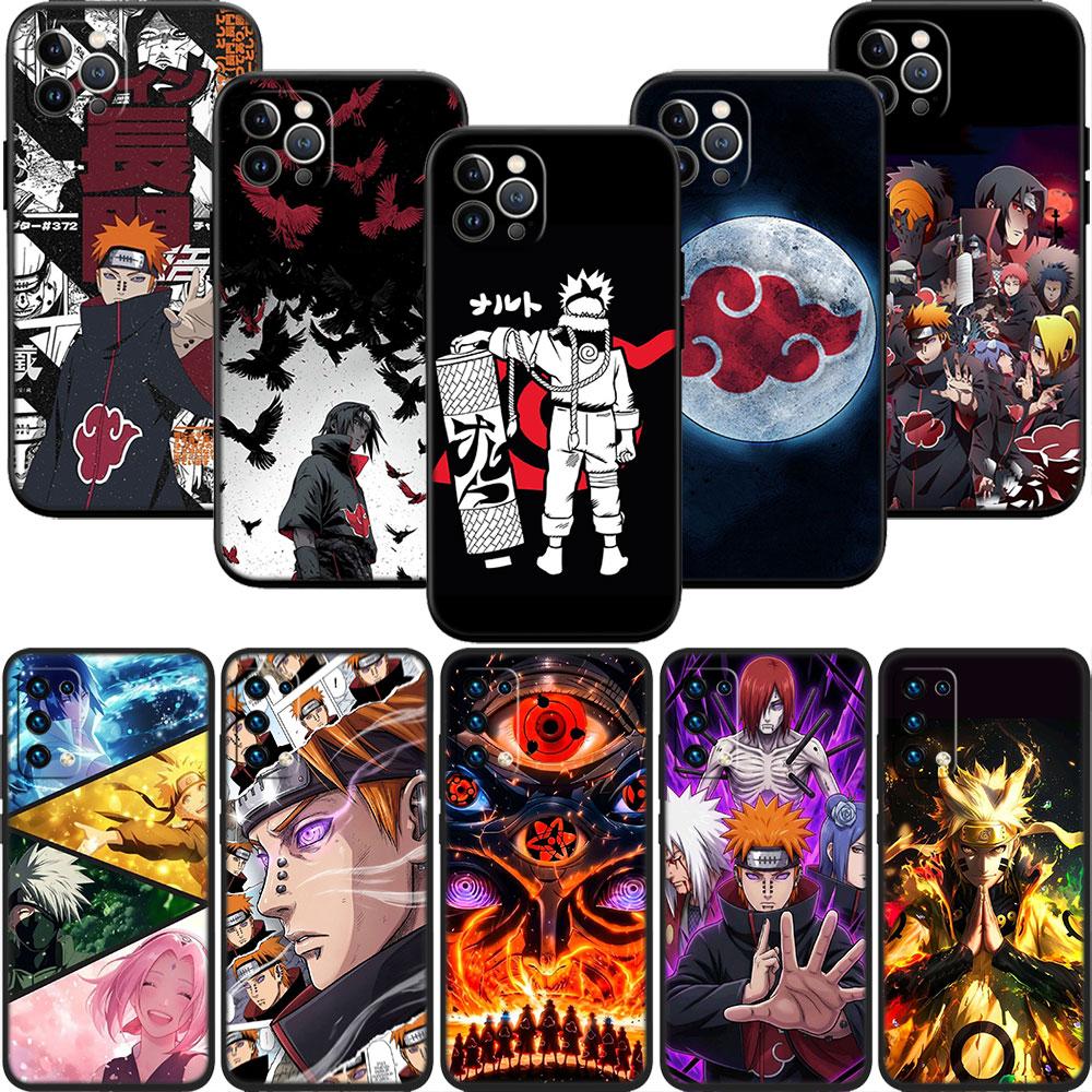 PP46 Чехол-бампер для телефона Samsung Galaxy S20 S21 S22 Ultra FE + Plus A21S A22 A24 A25 A26 A30 A30S A31 с принтом Наруто Акацуки