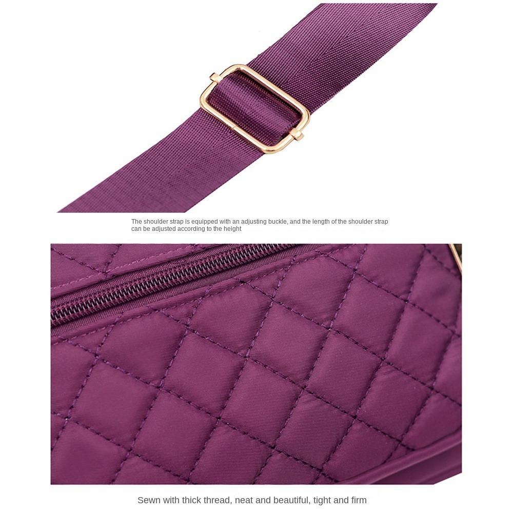 Lattice Embroidered Nylon Crossbody Bag Large Capacity Woman Messenger Bag Outdoor