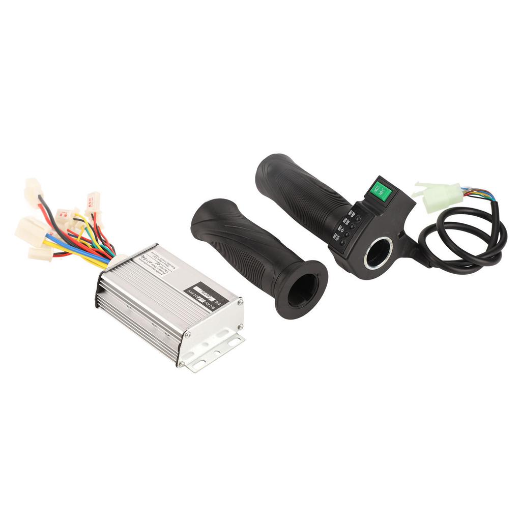 Brushed Motor Controller Set Aluminum Alloy Shell Rubber Handle 36V 1000W 4 Speed Throttle Twist Grip Handle for Electric Bike