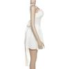 NEW Hot Fashion Sexy Backless Halter Strap Bow Sleeveless White A-line Dresses Mini Dress for Women Summer