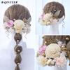 Ceremony Hair Ornaments with Dried Gold Japanese Antique and Breath Fireworks Entrance Gorgeous and 25 Pieces [R-QINYUER] Coming-of-Age Flowers,