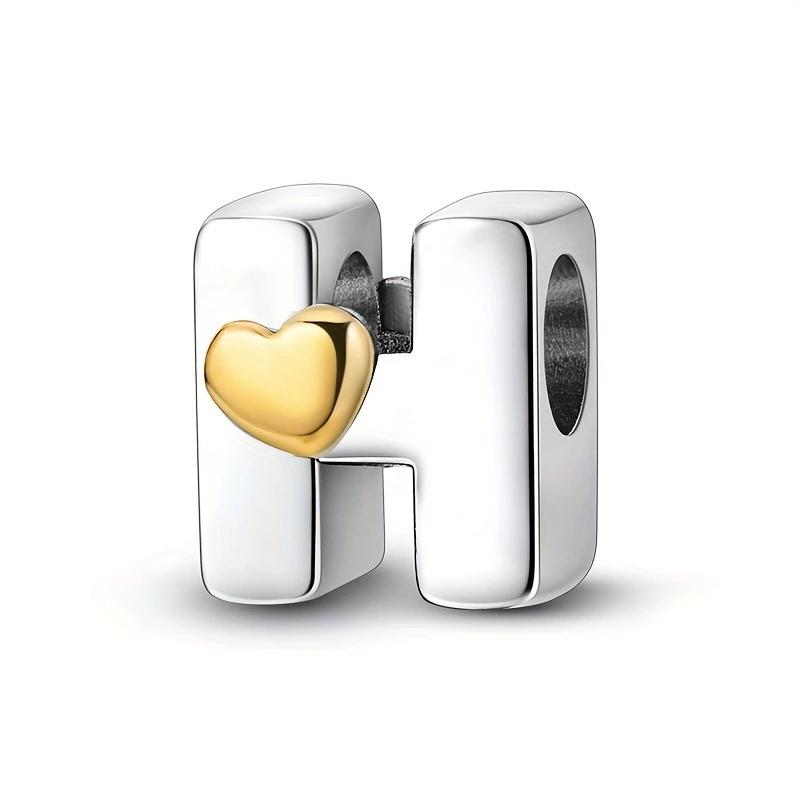 925 Серебряные бусины с 26 буквами алфавита AZ, подвески, подходят для оригинального браслета, настоящее серебро для женщин, бусины для ювелирных украшений своими руками