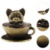 Antique Coffee Cup Pet Pendant Brass Ornament Feng Shui Figure for Study