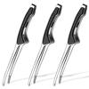 Ziyue Stainless Steel Yakiniku Tongs, Freestanding, Camping, BBQ, Non-Slip, Serving Chopsticks, Pasta, Yakiniku Tongs (Set of 3 - Black Handle)