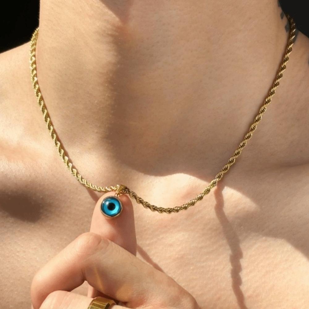 Round Eye Twisted Collarbone Choker Twisted Chain Pendant Chain Necklace Special Occasion