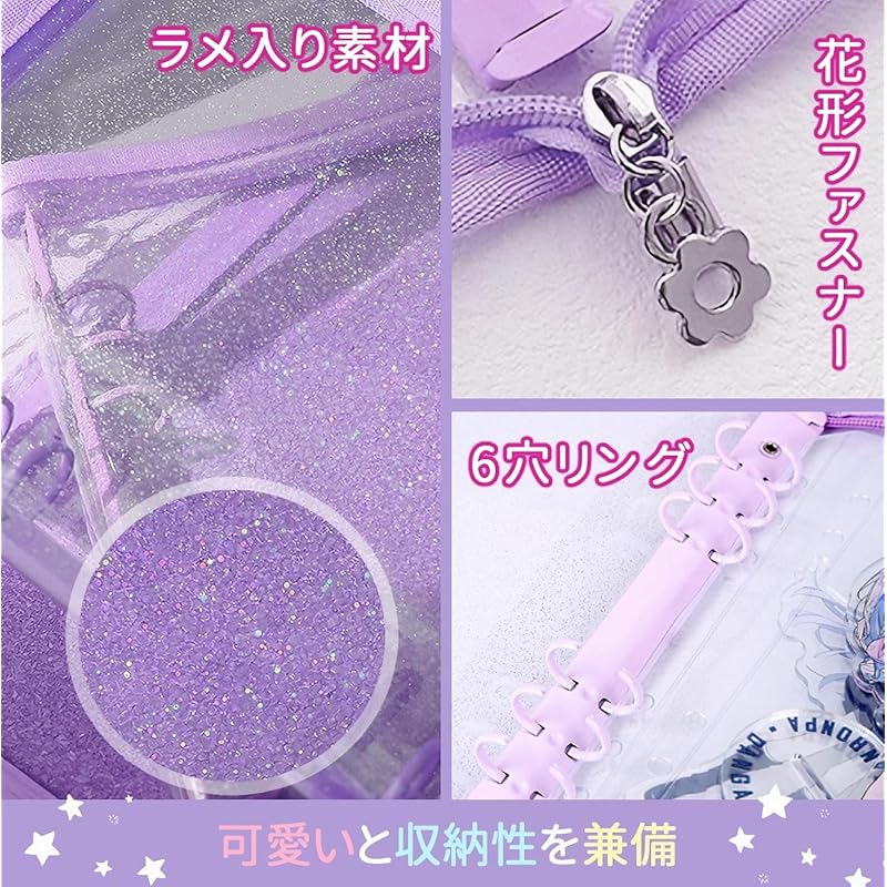 Axta Case Axta Storage File Acrylic Stand Binder A5 6 Holes 10 Pocket Refills Included Oshikatsu Goods Carry (orange)