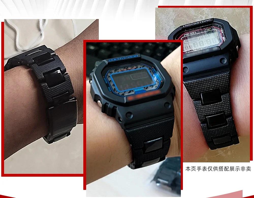 Пластиковый ремешок для часов Casio G-Shock DW-5600 DW-5025 GW-M5610 DW-5000 GA2100 GBX-100 Браслет с инструментами Ремешок 16 мм