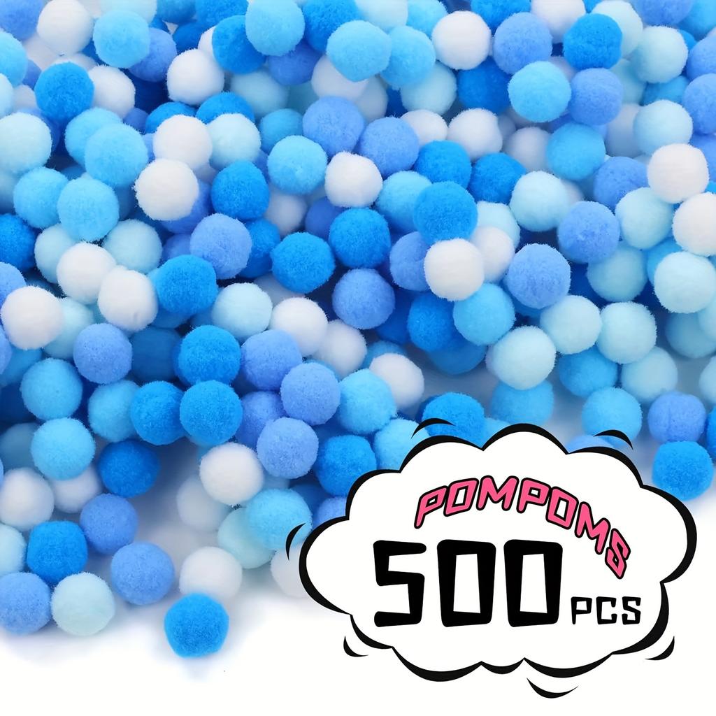 500pcs Of Pom Poms 0.39 Inch Assorted Pom Poms Suitable For DIY Art Making