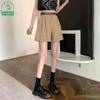 Женские свободные брюки с высокой талией, широкие, тонкие, шорты для костюма, летняя корейская версия, закатанные повседневные шорты