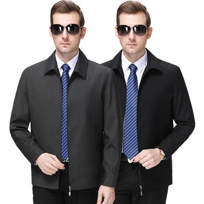 Деловые пиджаки для мужчин среднего и пожилого возраста на весну и осень с лацканами, свободные простые пиджаки больших размеров, высококачественная шерстяная одежда для пап.