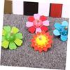 4 PCS Wooden Spinning Tops Toy Colorful Flower Design Hand Spun Tops for Kids Birthday Party Games Hand Eye Coordination Training Toy