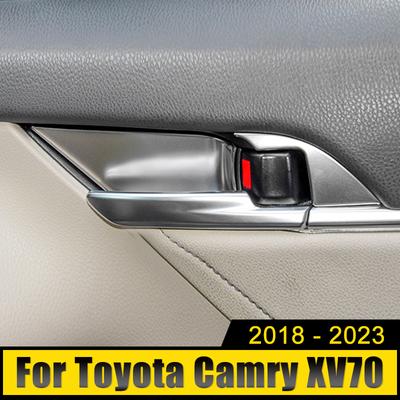 Для Toyota Camry 70 XV70 2018-2021 2022 2023 нержавеющая сталь автомобильная внутренняя дверная чаша отделка рамка крышка чехол наклейки украшения аксессуары