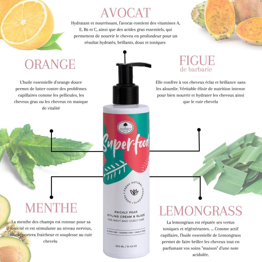 Ультрапитательный и увлажняющий крем Superfood - для кудрявых волос - 250мл