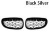 For BMW E60 E61 550i 535i Diamond Car Front Bumper Grille Kidney Racing Grill 2004-2009 Grille Black Frame Silver Grills