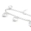 [F6358] - Silver Bracelet 'Linda' White Heart